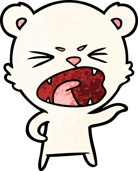 Bir insan tarafından çizilmiş kızgın kutup ayısı çizgi filmi.