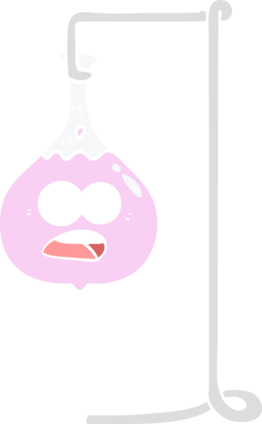 bir insan tarafından çizilmiş düz renkli karikatür bilim deneyi