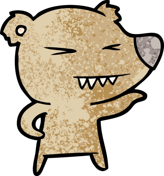 Bir insan tarafından çizilmiş kızgın ayı çizgi filmi.