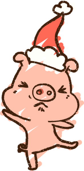 Bir insan tarafından çizilmiş neşeli domuz tebeşiri.