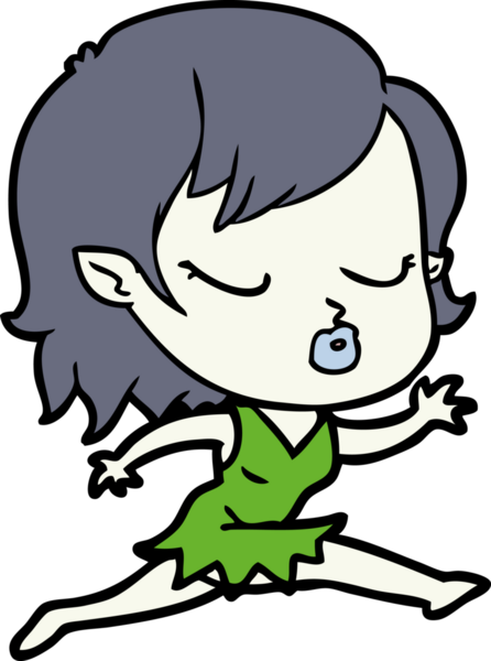 Bir insan tarafından çizilmiş şirin vampir kız çizgi filmi.