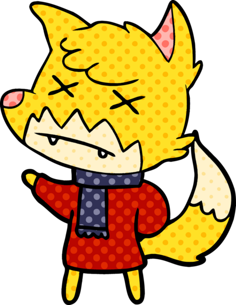 Bir insan tarafından çizilmiş ölü tilki çizgi filmi