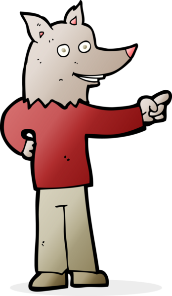 Çizgi filmdeki kurt adam insan tarafından çizilmiş.