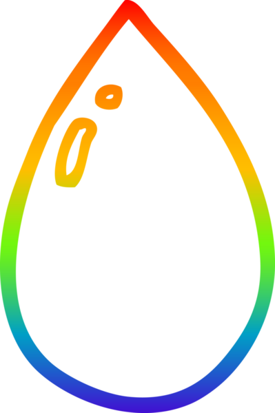 Bir insan tarafından çizilmiş bir karikatür su damlasının gradyan çizimi