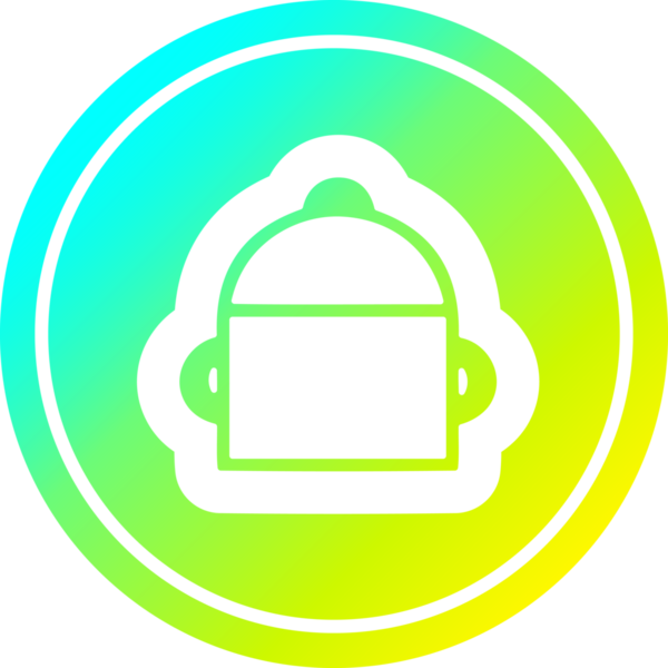 Bir insan tarafından çizilmiş serin eğimli tencere dairesel simgesi