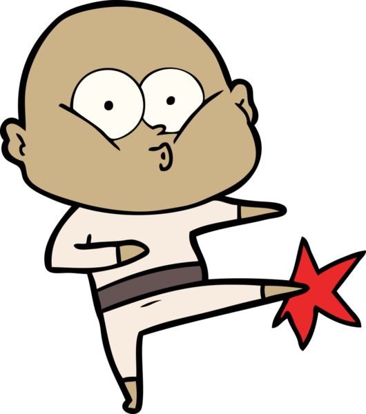 Bir insan tarafından çizilmiş kel bir adam.