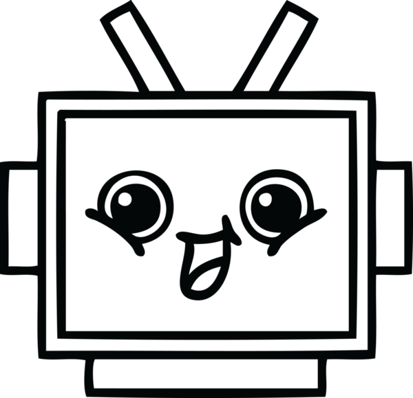 Bir insan tarafından çizilmiş robot kafasının çizgi çizimi