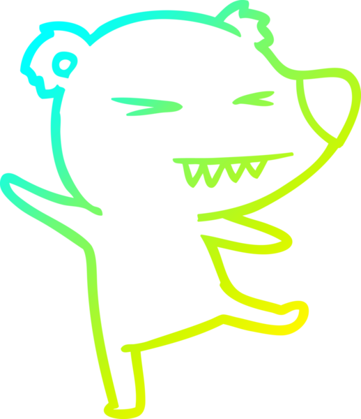 Dans eden bir kutup ayısının insan tarafından çizilmiş soğuk çizgi çizgisi.