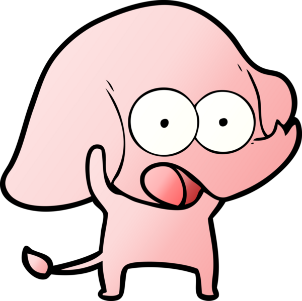 Bir insan tarafından çizilmiş şirin bir fil.