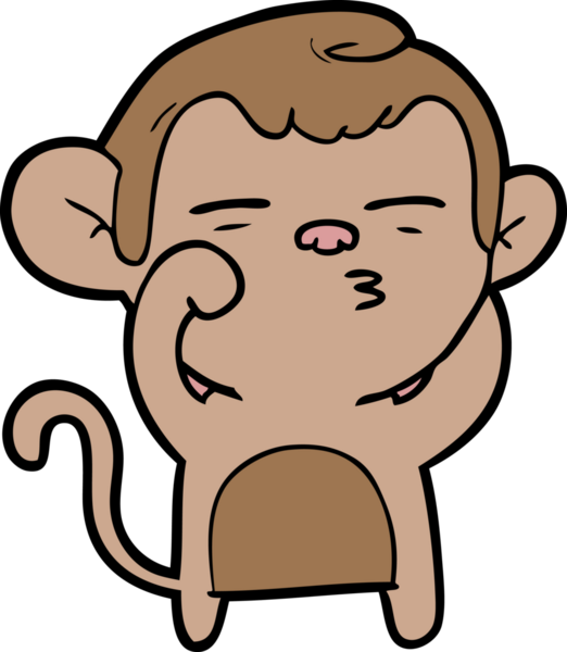 bir insan tarafından çizilmiş şüpheli maymun çizgi filmi