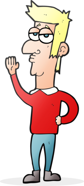 Bir insan tarafından çizilmiş serbest çizimli karikatür adam.