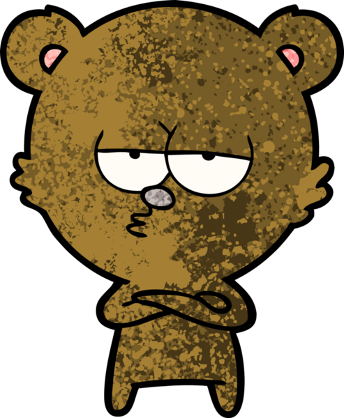 Bir insan tarafından çizilmiş sıkılmış ayı çizgi filmi