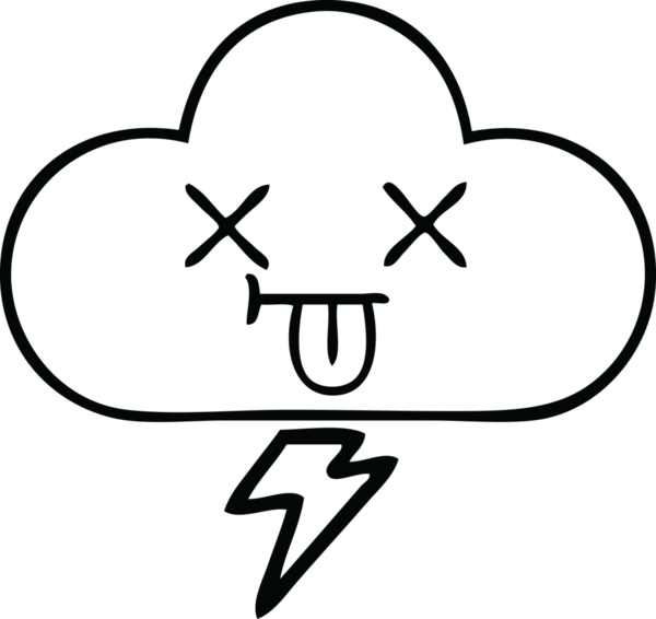 Bir insan tarafından çizilmiş bir fırtına bulutu çizimi