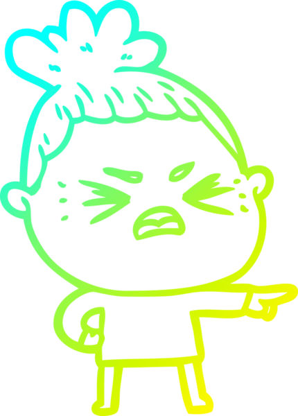 Bir insan tarafından çizilmiş kızgın bir karikatür çizimi.