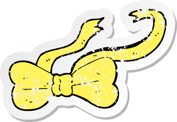 Bir insan tarafından çizilmiş karikatür papyonunun gerilmiş yapıştırması.