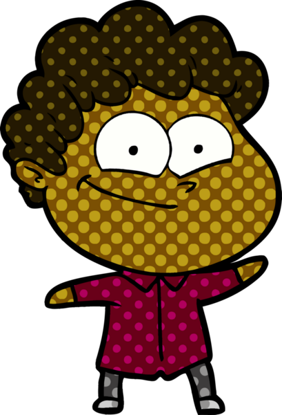 Bir insan tarafından çizilmiş mutlu bir adam.