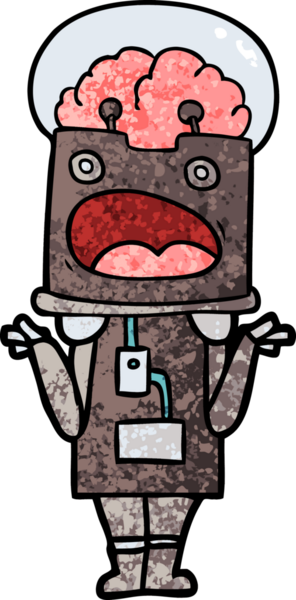 Bir insan tarafından çizilmiş çizgi film robotu