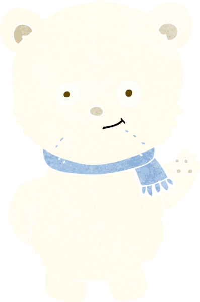 Bir insan tarafından çizilmiş şirin bir kutup ayısı.