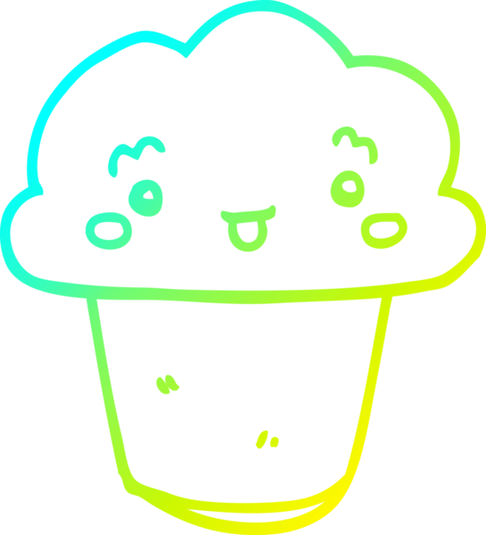 Bir insan tarafından çizilmiş soğuk gradyan bir çizgi film keki çizimi