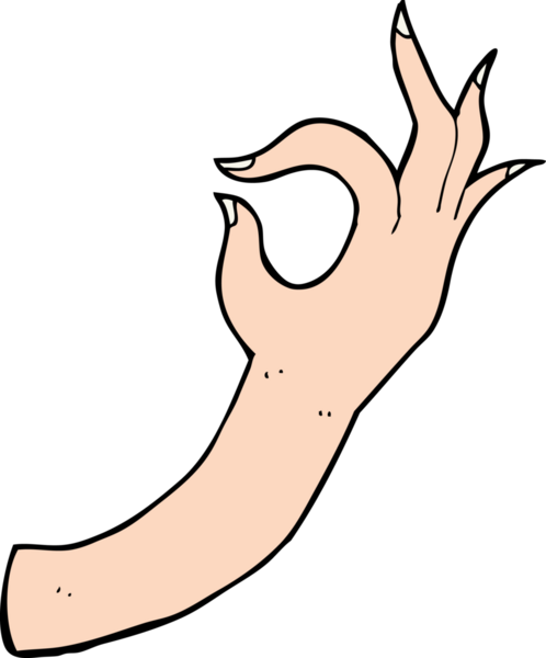 Bir insan tarafından çizilmiş çizgi el sembolü.