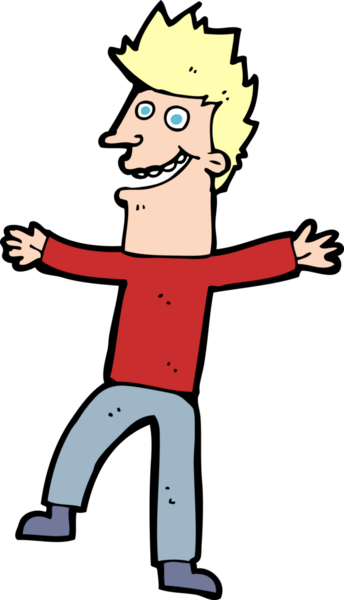 Bir insan tarafından çizilmiş mutlu bir adam.