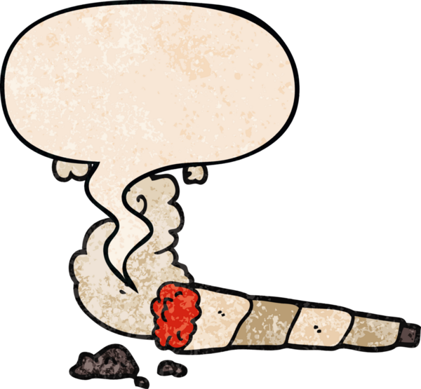 Konuşma baloncuklu çizgi film sigarası bir insan tarafından çizilmiş retro doku