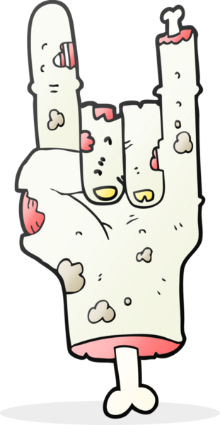 Bir insan tarafından çizilmiş serbest çizim bir zombi eli.