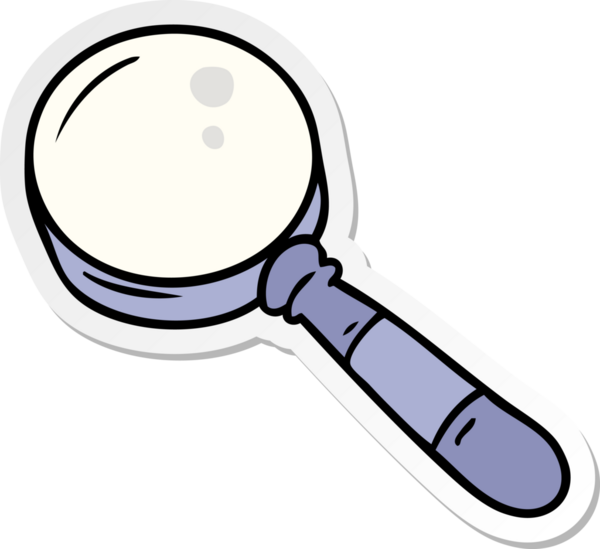 İnsan eliyle çizilmiş bir büyüteç karalaması.