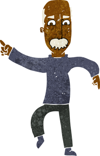 Bir insan tarafından çizilmiş kızgın yaşlı bir adam.