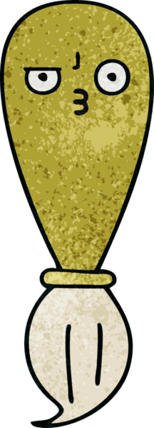 Bir insan tarafından çizilmiş eski grunge desenli bir boya fırçası.