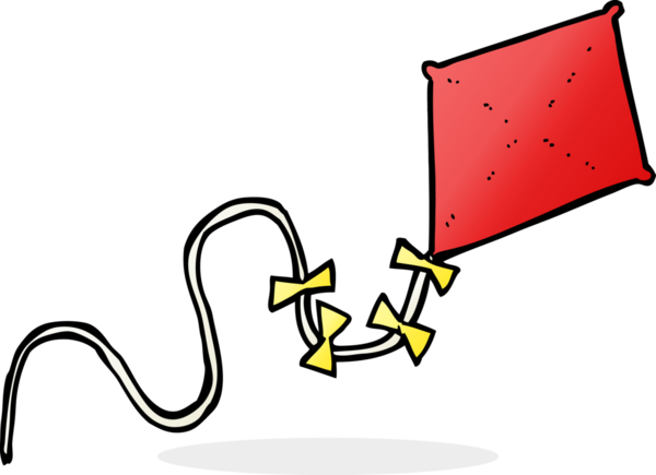 Bir insan tarafından çizilmiş çizgi film uçurtması.