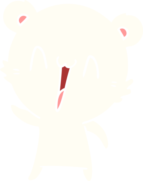 Bir insan tarafından çizilmiş mutlu kutup ayısı düz renkli çizgi film