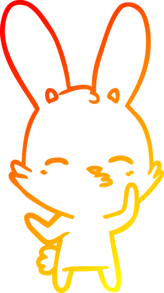 Bir insan tarafından çizilmiş meraklı bir tavşan çizgi filmi.