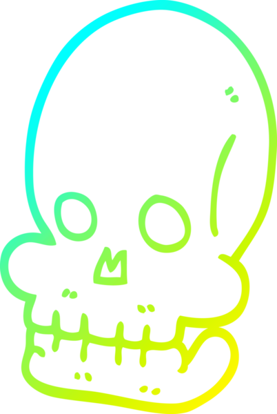 Bir insan tarafından çizilmiş soğuk gradyan bir çizgi film çizimi.