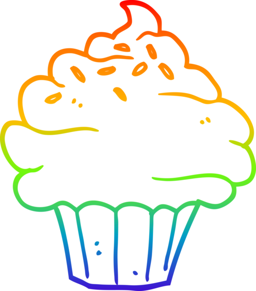 Gökkuşağı gradyan çizgisi bir insan tarafından çizilmiş bir kek.