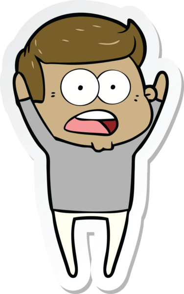 Bir insan tarafından çizilmiş bir karikatür çıkartması.