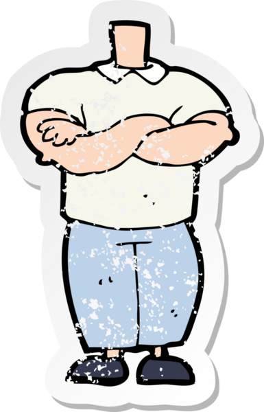 Bir insan tarafından çizilmiş bir karikatürün gerilimli çıkartması.