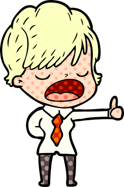 Bir insan tarafından çizilmiş bir karikatür kadın konuşuyor.