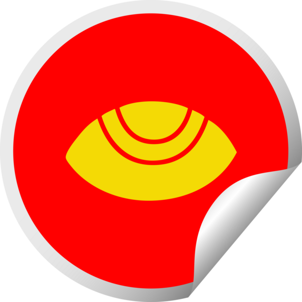 Bir insan tarafından çizilmiş dairesel soyulmuş göz karikatürü.