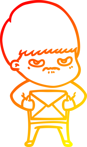 Bir insan tarafından çizilmiş kızgın bir çizgi film çocuğu çizimi.