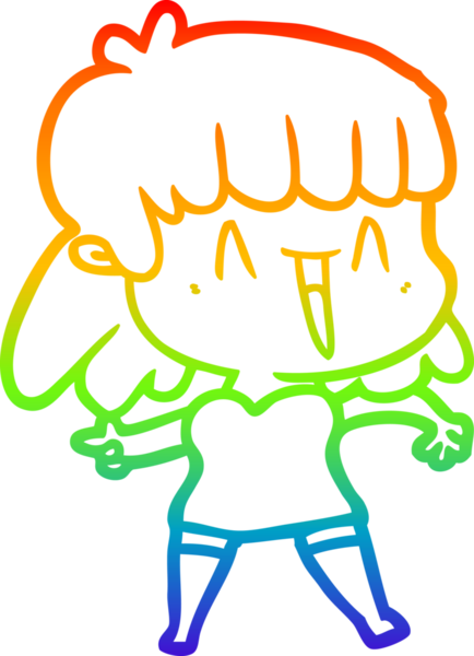 gökkuşağı gradyan çizimi bir insan tarafından çizilmiş bir karikatür kadın