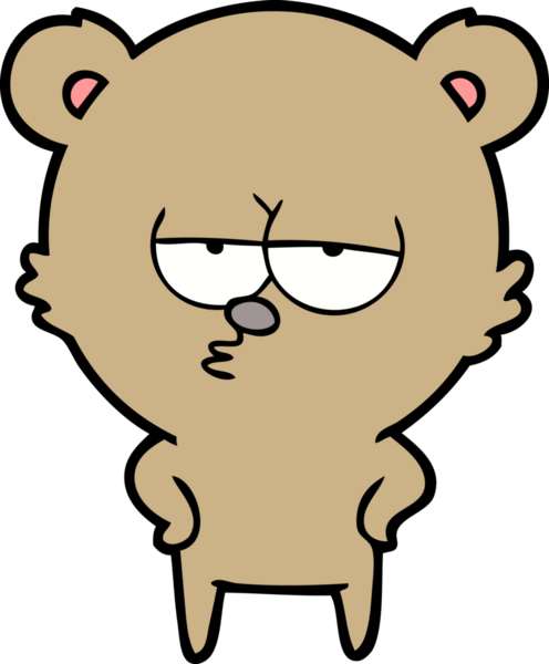 Bir insan tarafından çizilmiş sıkılmış ayı çizgi filmi