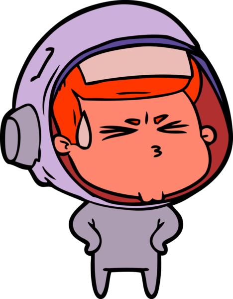 Çizgi film bir insan tarafından çizilmiş astronot.