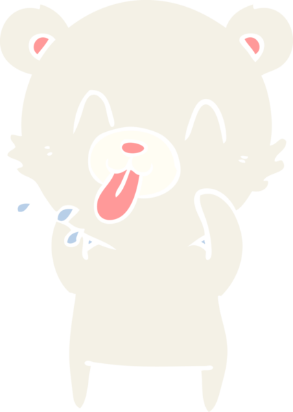 kaba düz renkli karikatür kutup ayısı insan tarafından çizilmiş bir dil.