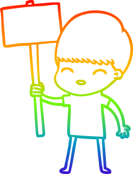 gökkuşağı gradyanı çizimi bir insan tarafından çizilmiş mutlu bir çizgi film çocuğu