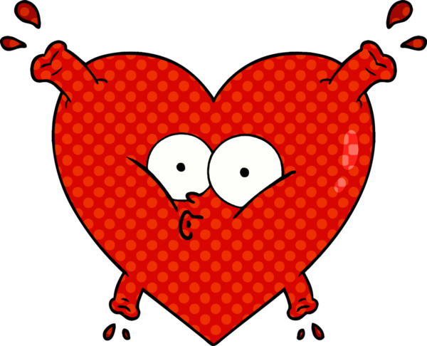 Bir insan tarafından çizilmiş karikatür kalp.