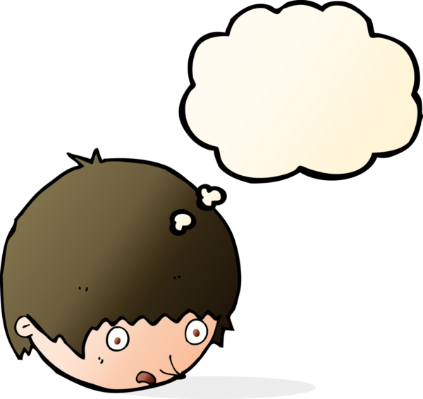 Bir insan tarafından çizilen düşünce baloncuğuyla şok olmuş bir yüz.