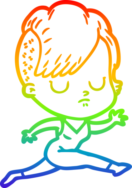 gökkuşağı gradyan çizimi bir insan tarafından çizilmiş bir karikatür kadın