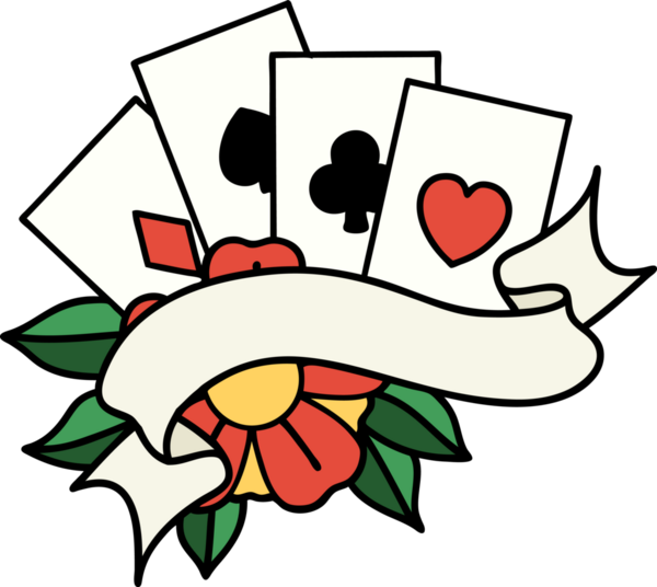 bir insan tarafından çizilmiş geleneksel kart ve afiş stili dövme