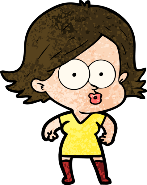 Çizgi film kızı somurtuyor bir insan tarafından